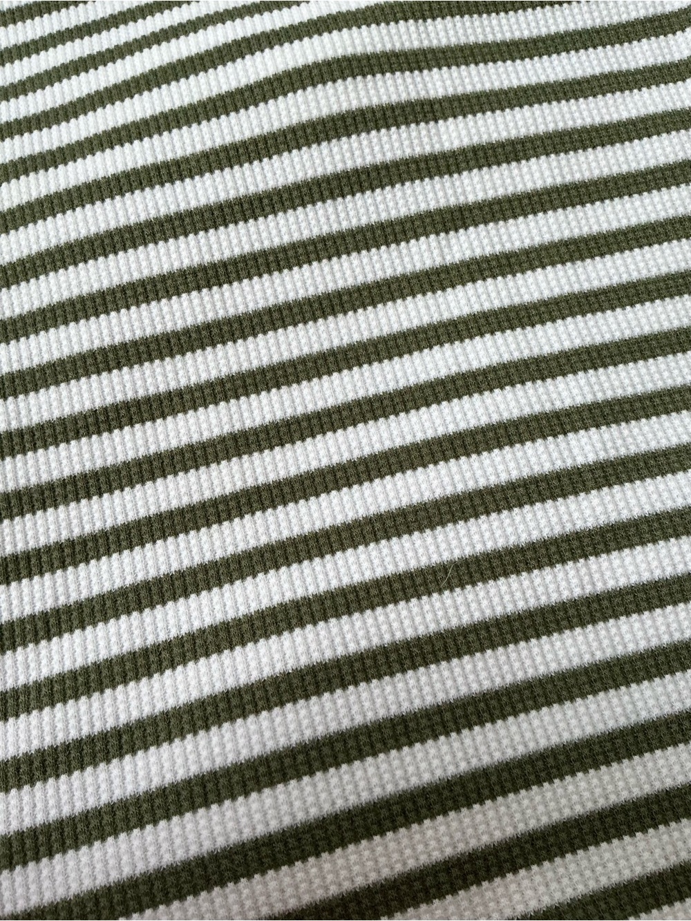 American Eagle Outfitters Olive Green & White Striped Mock Neck Long Sleeve Top - Picture 2 of 5